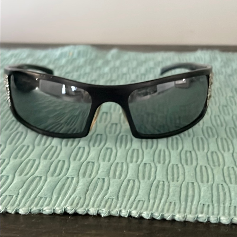 Inferno USA Sleek Black Sunglasses with Dark Tinted Wrap-Around Lenses